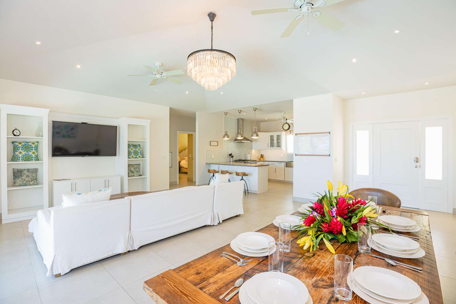 View of dining, living and kitchen