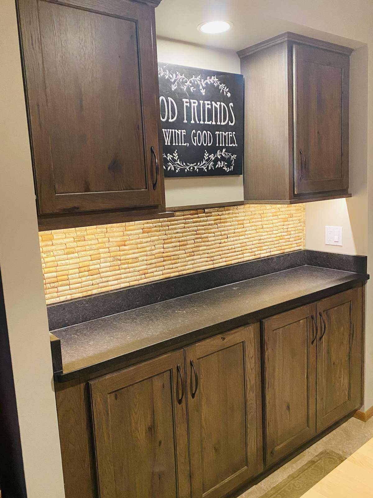 Coffee Bar w/cork backsplash