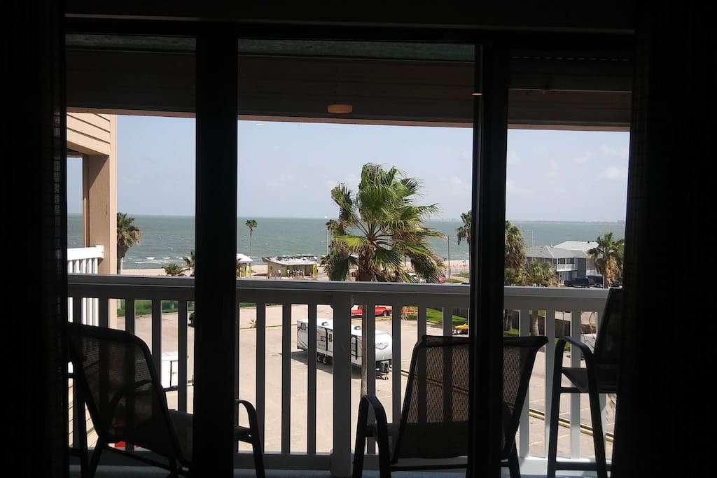 view from inside the living room!! yes, that's your balcony ... easily seats four