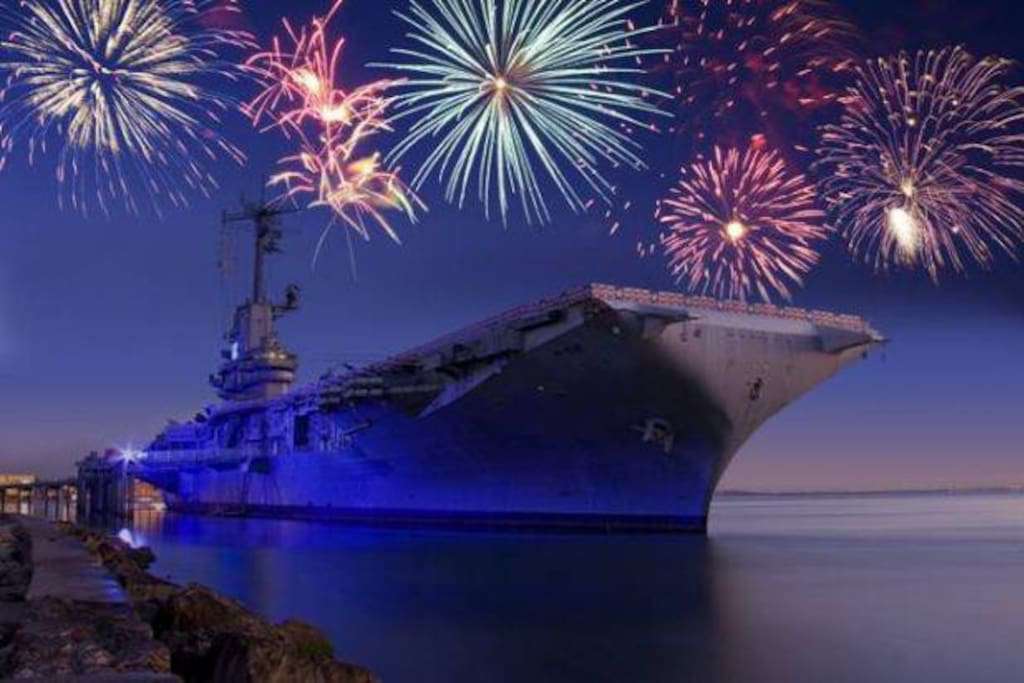 USS Lexington on the 4th of July