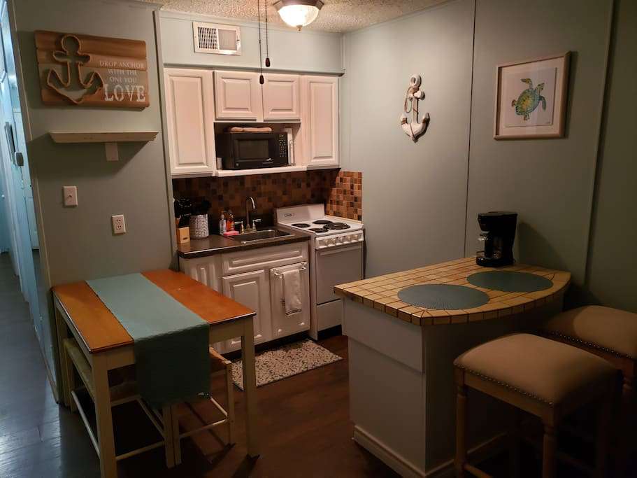 little kitchenette provides everything you need for a home cooked meal.