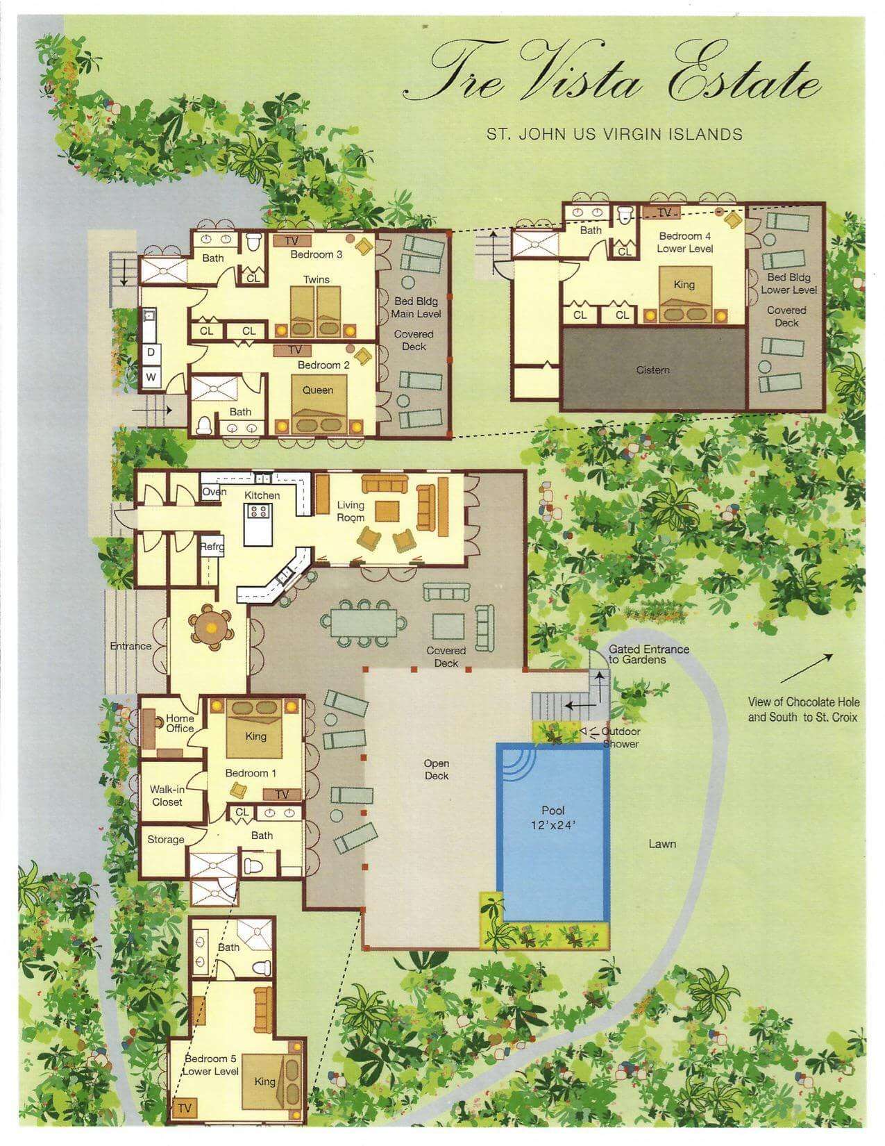 Tre Vista Estate Magnificent 5BR Villa in St. John Vacation VI