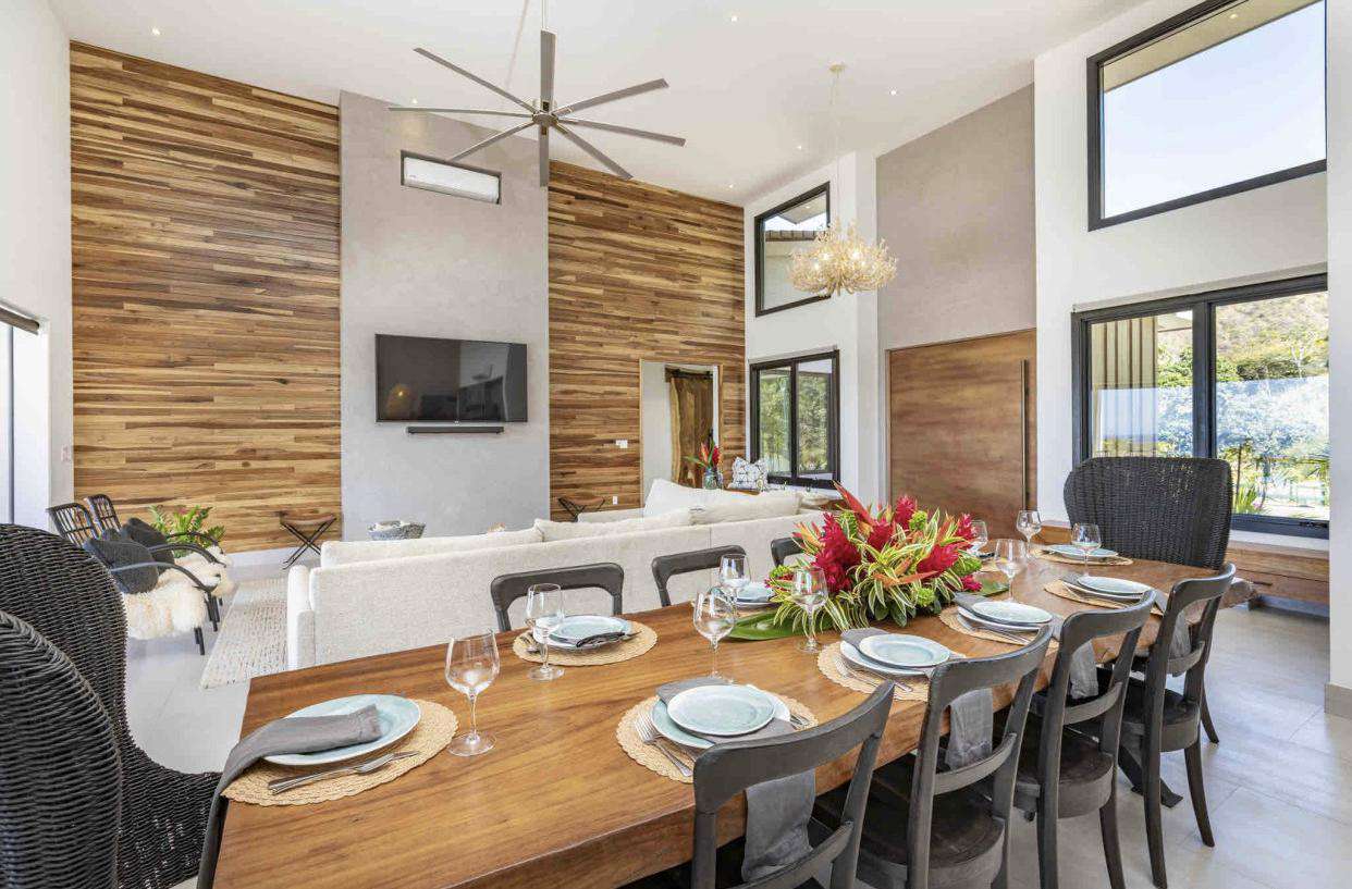 Spacious teak dining table