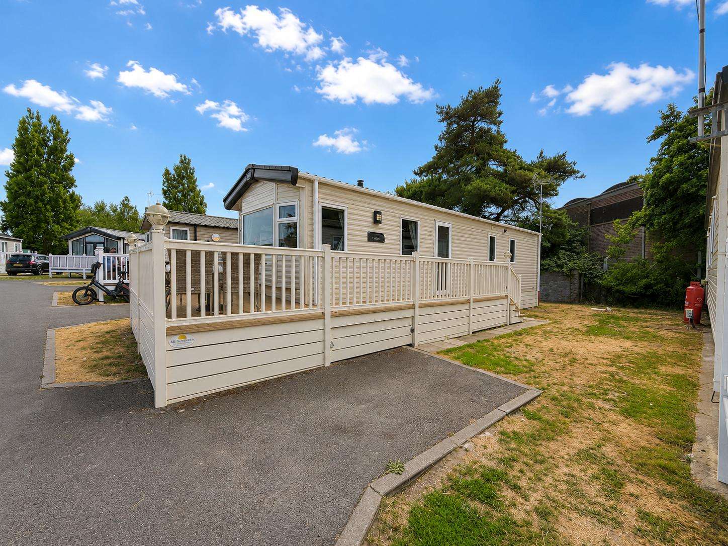 Escape to Essex for a bank holiday retreat and enjoy the comfort of a 3-bedroom, 8-berth caravan with decking at Naze Marine Holiday Park, ideal for last-minute weekend getaways. - property