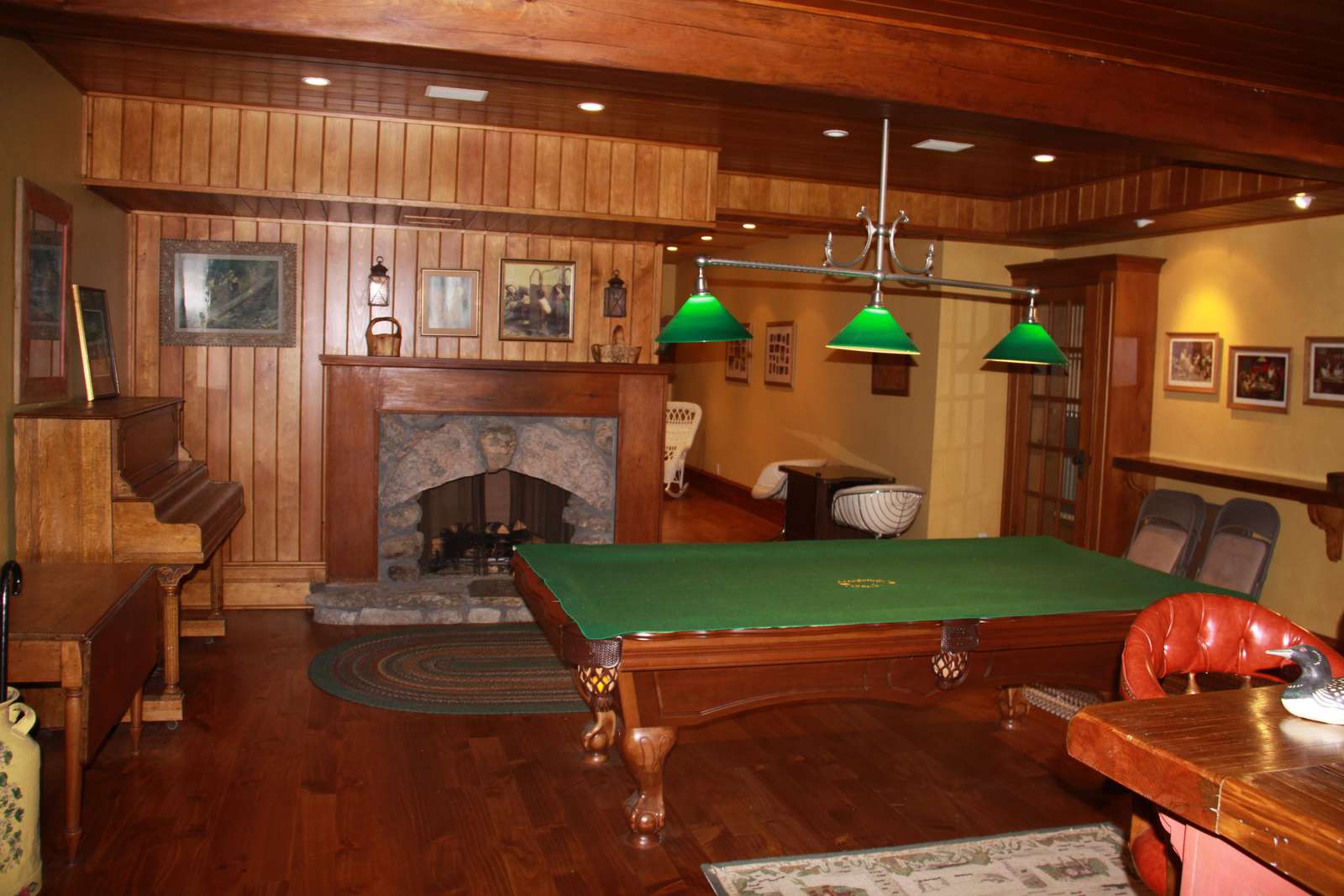 Lower Level - Pool Table + Piano