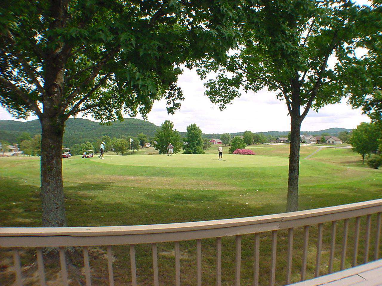 View of golf course from the deck