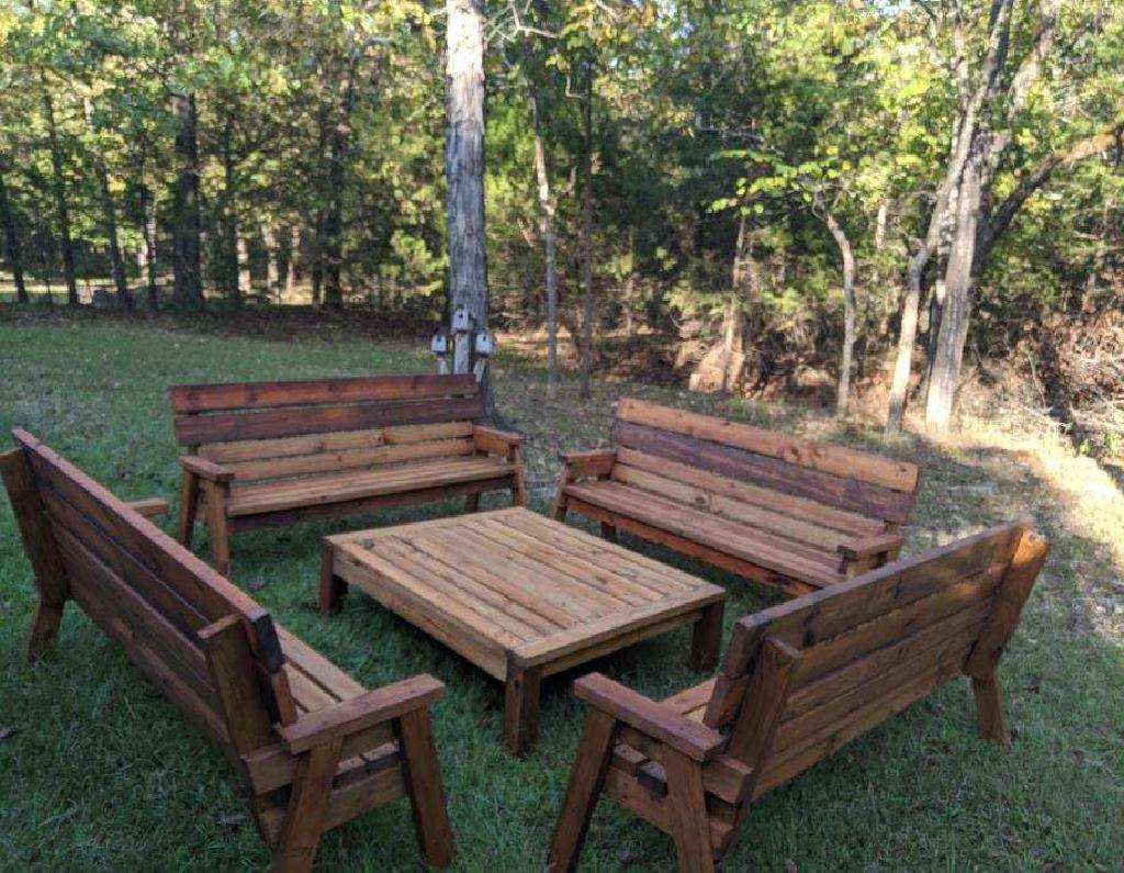 Handmade yard furniture