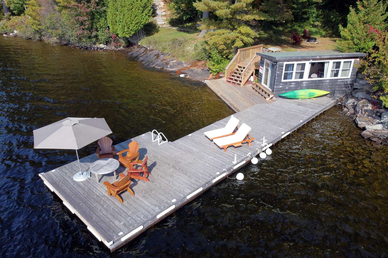 Aerial view of dock