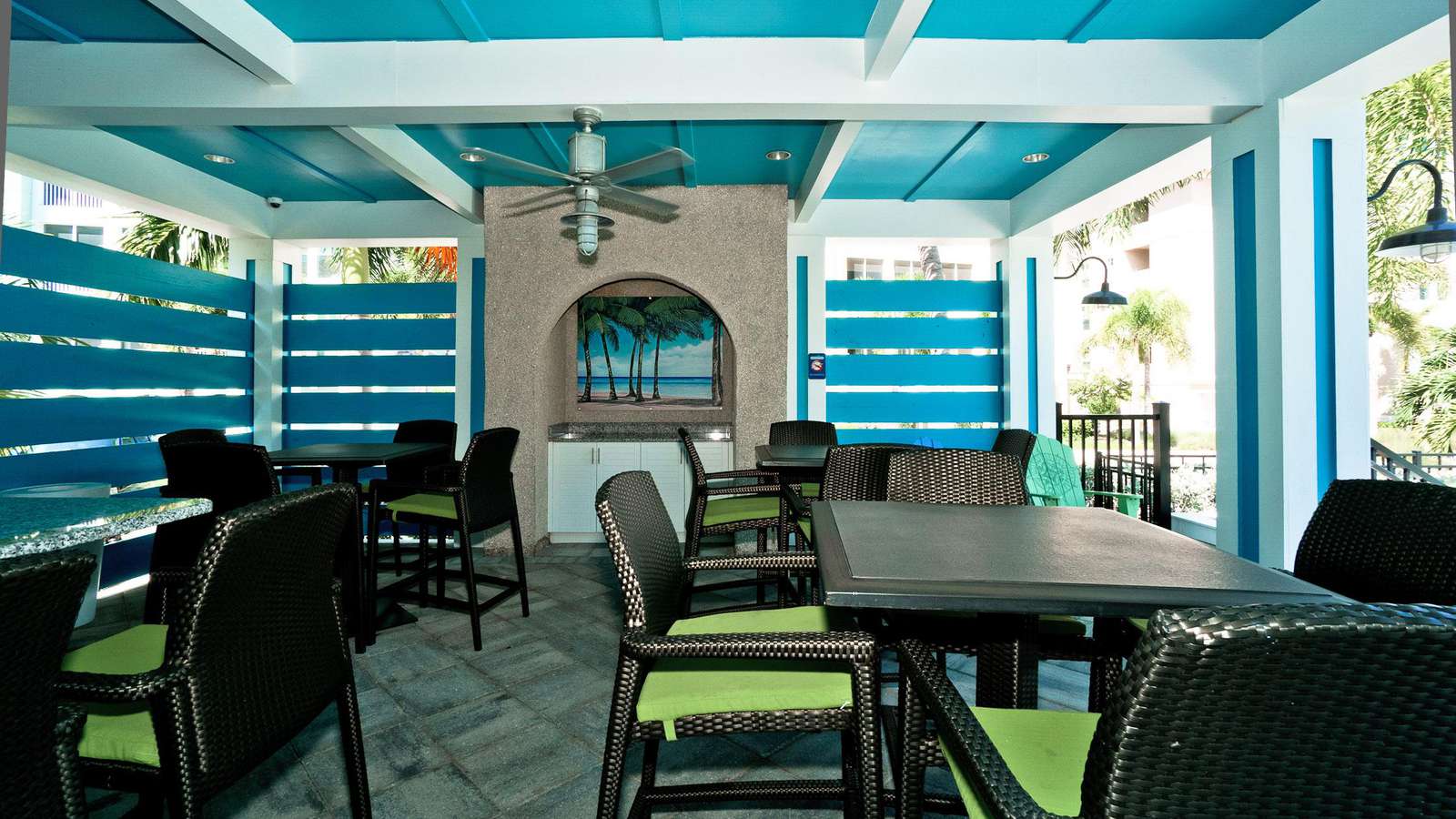 Covered area at pool