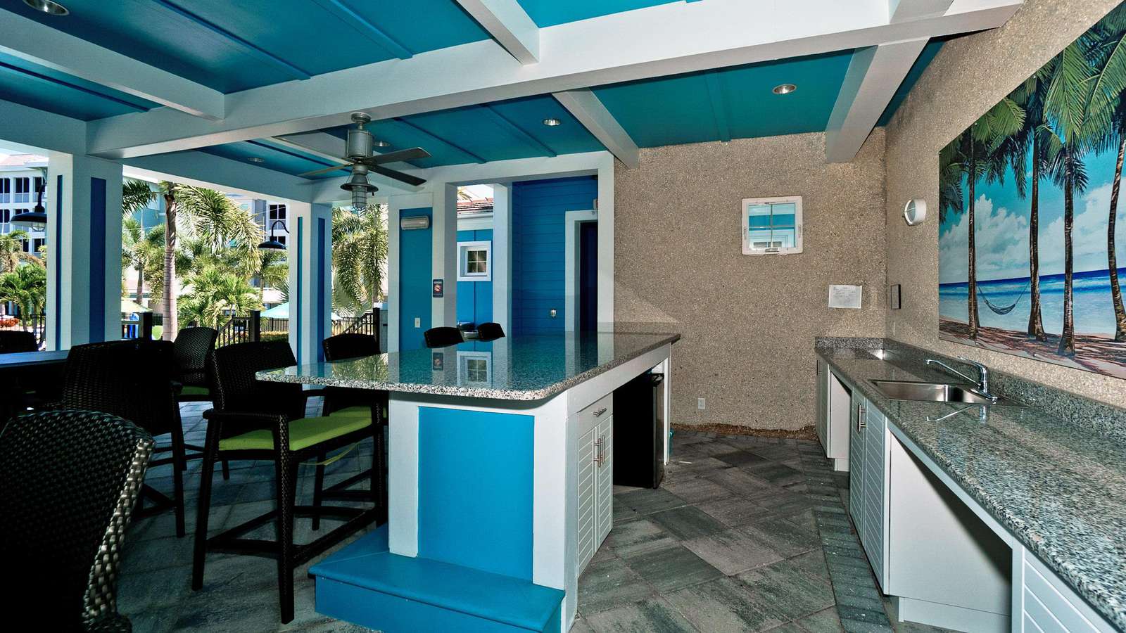 Gathering area at pool