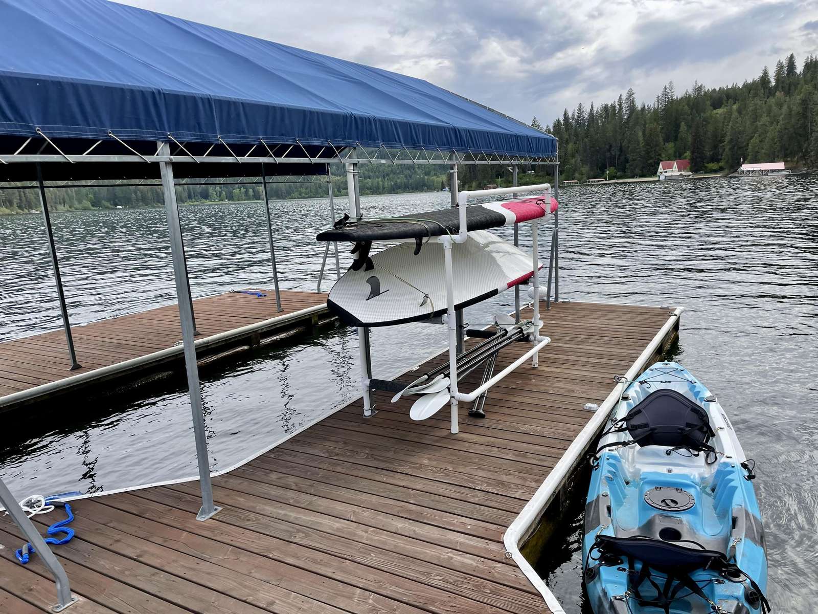 Boat Dock w/ 2 Stand up paddle Boards and 2 Kayaks