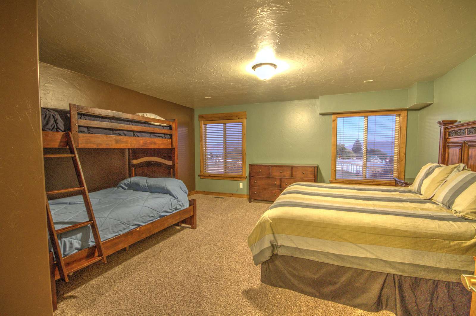 Upstairs bedroom with view of the lake
