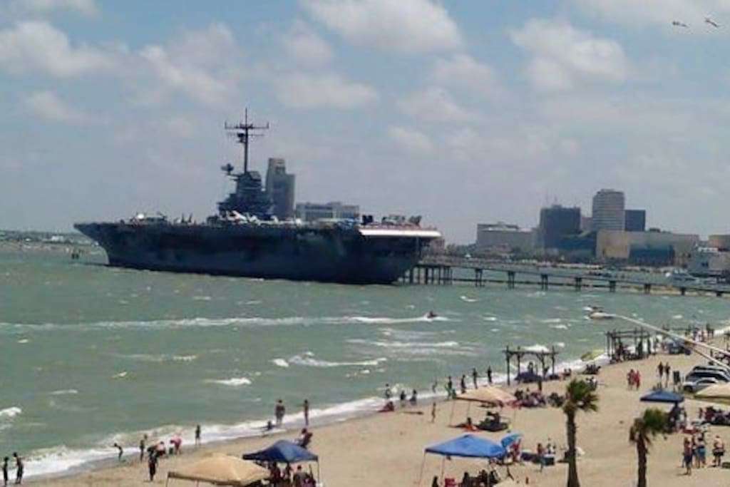USS Lexington 3/4 mile down the beach