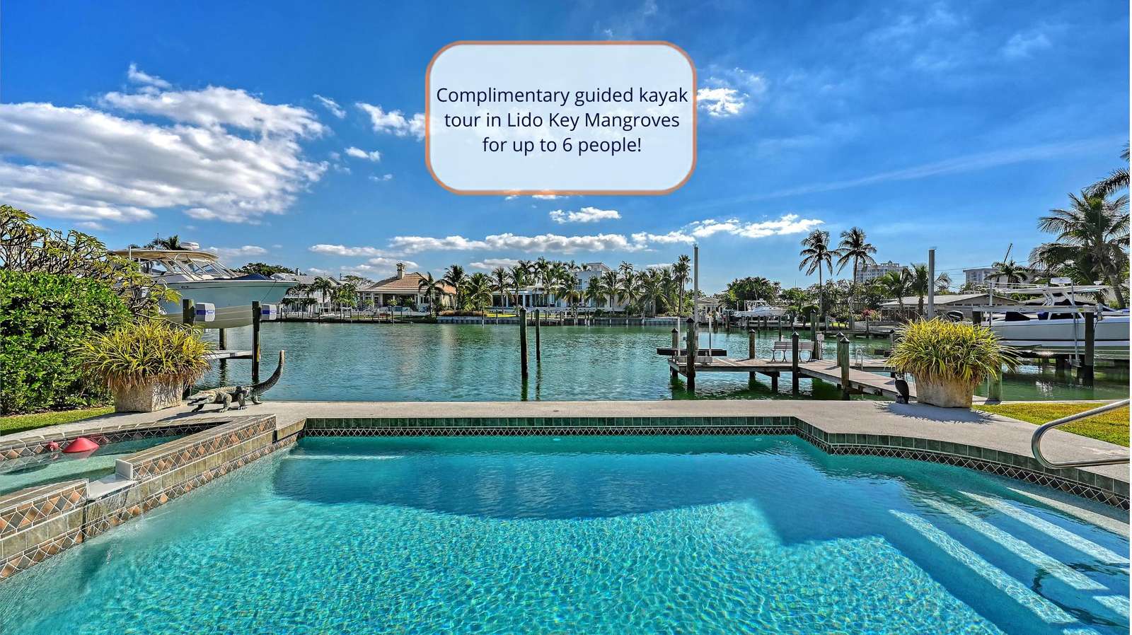 Gorgeous Canalfront Home w/ Heated Pool • 5-Min Walk to Lido Beach • Boat Dock Preview 0