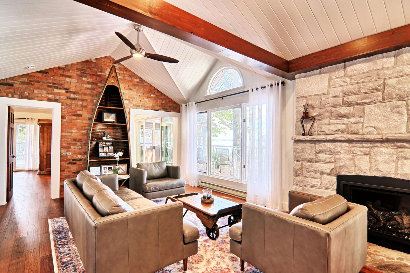 Living room with fireplace