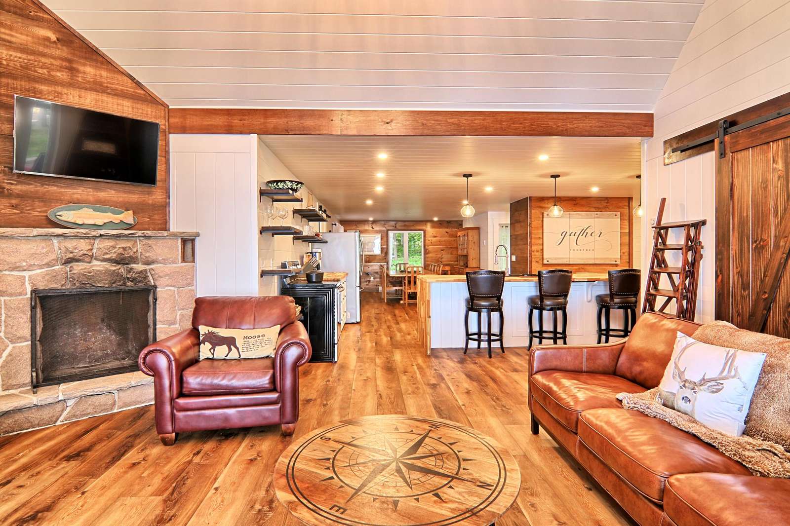 Living room with fireplace