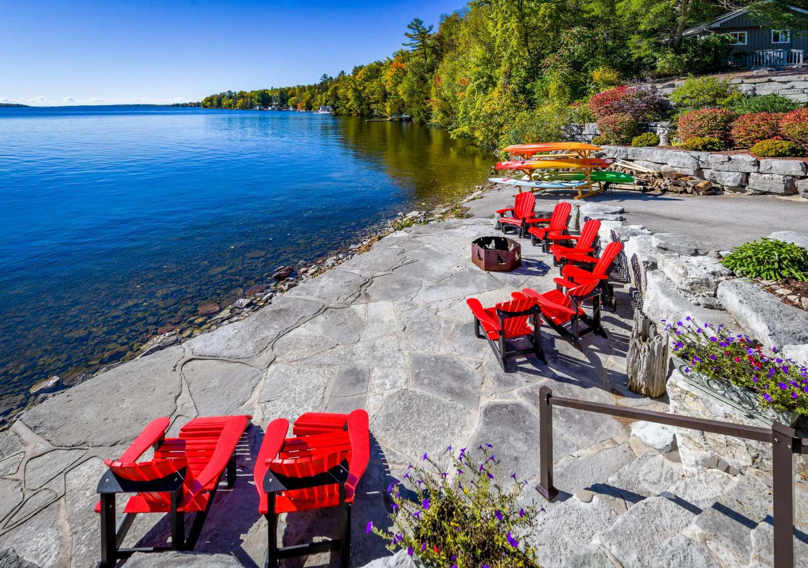 Waterfront Patio, Fire Pit & Seating
