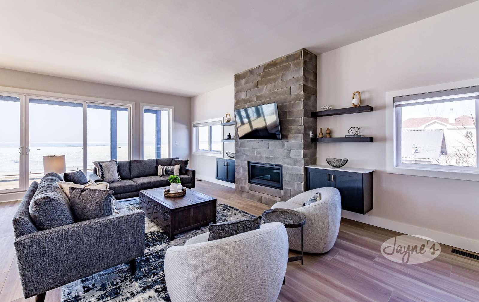 Living Area & Fireplace - Main Level