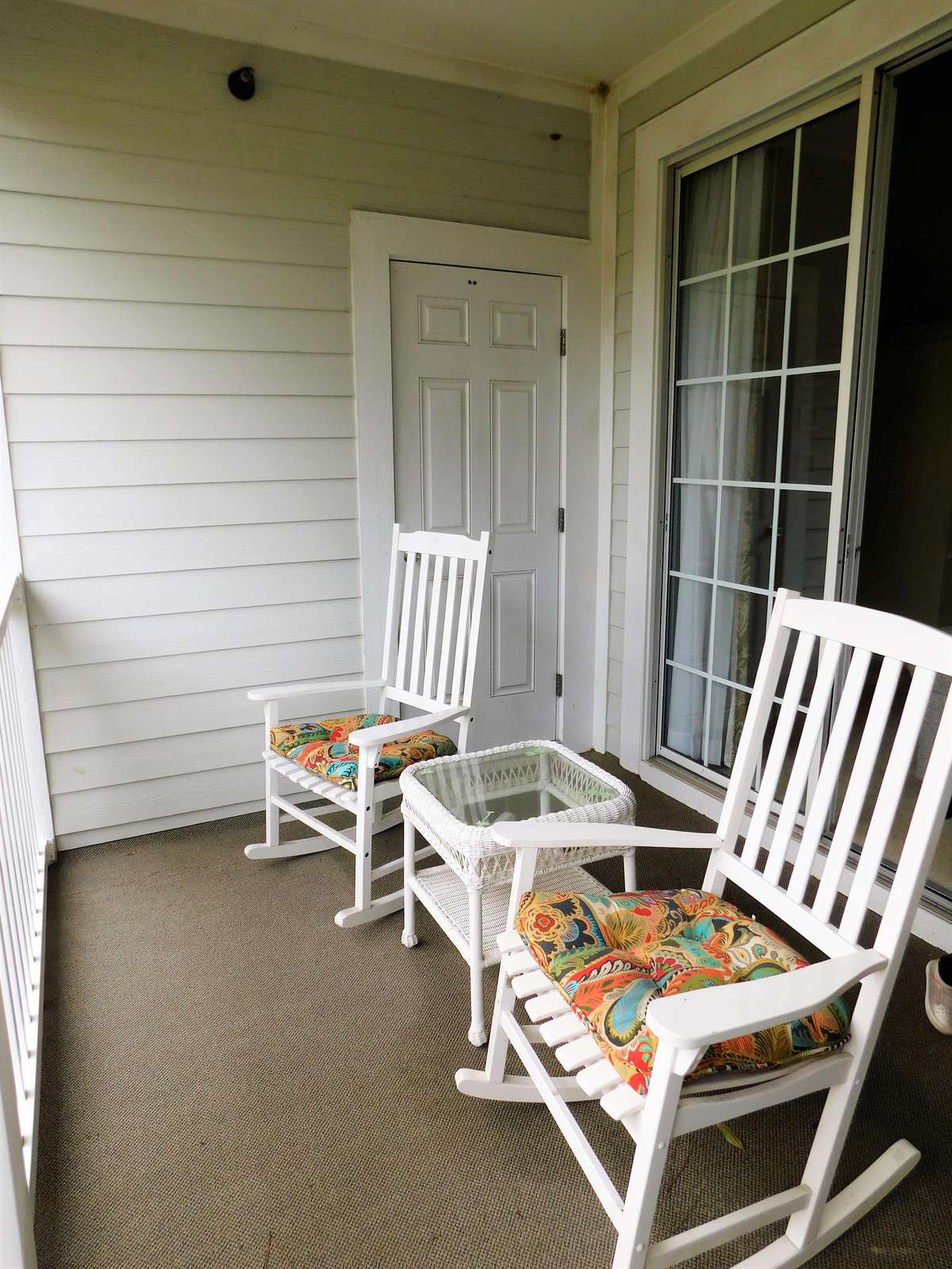 rocking chairs on balcony