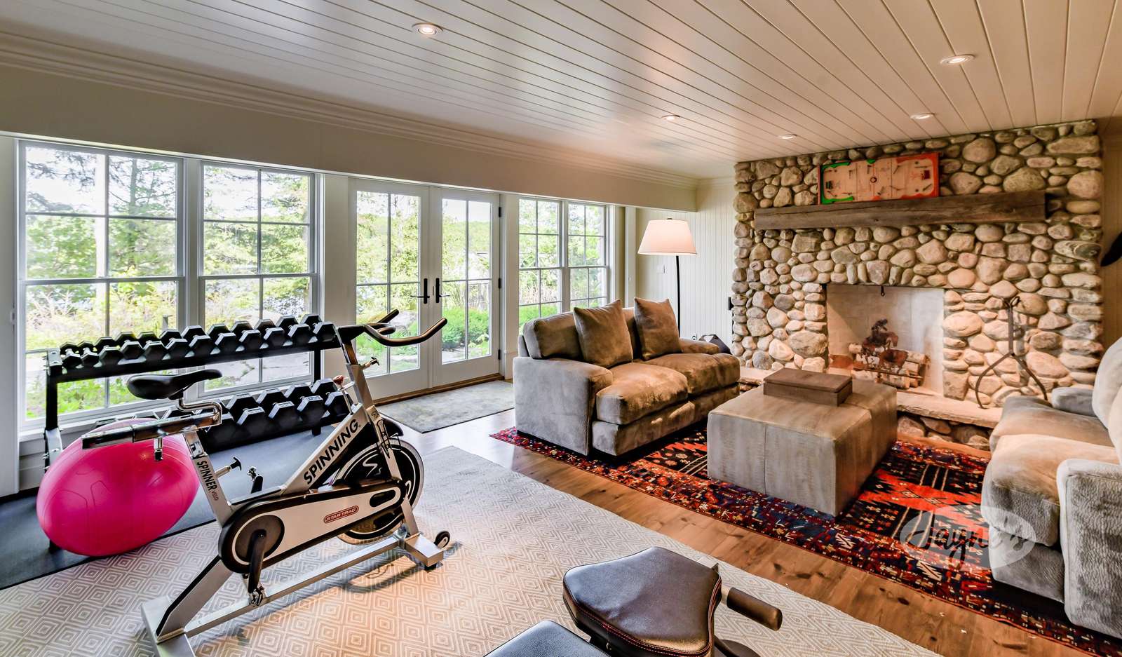 Fitness Room & Fireplace - Lower Level