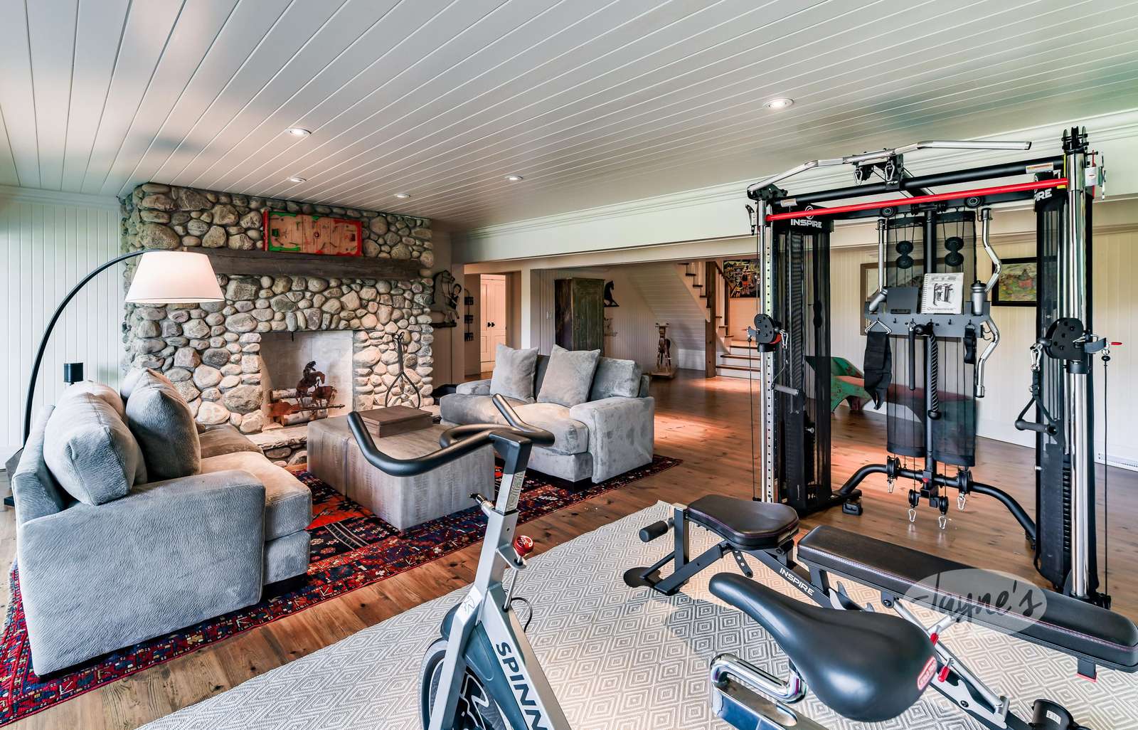 Fitness Room & Fireplace - Lower Level