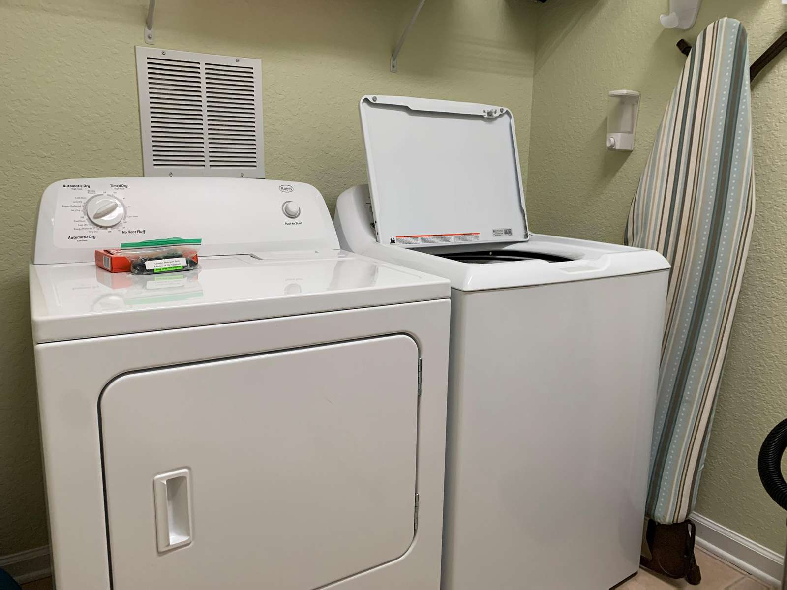Full capacity washer and dryer