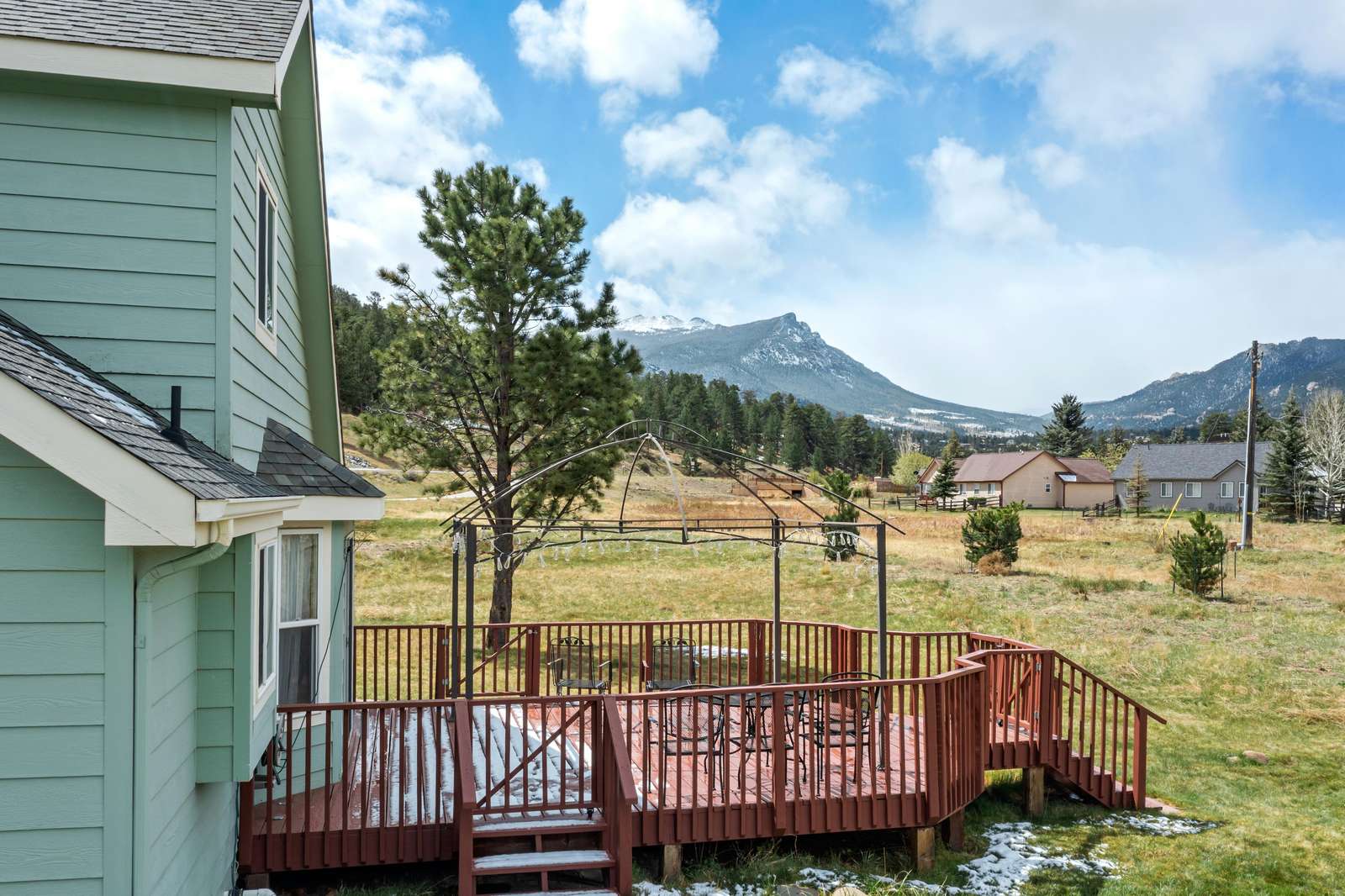 Sit and drink your beverage while taking in the mountain views - property