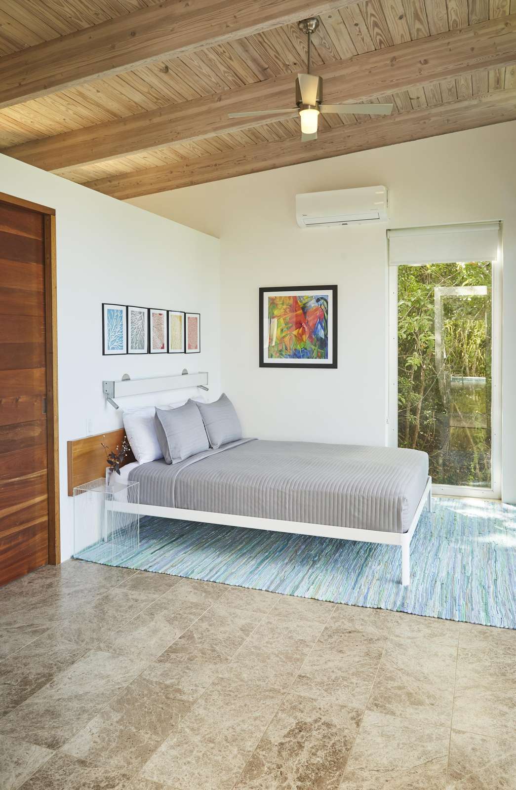 Bright and airy bedroom with serene garden views