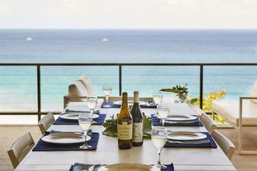 Oceanfront dining with stunning panoramic water views