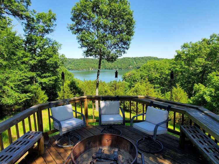 Ford's Creek Cabin: Secluded Lakefront Rock Cabin-Big Lake View Preview 0