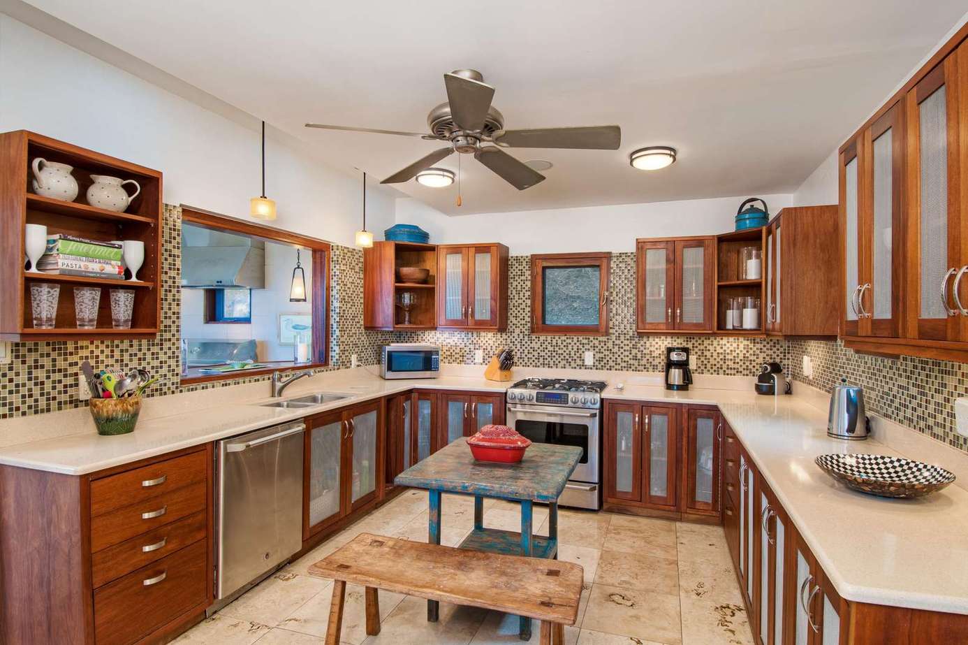 Spacious kitchen with modern appliances and cozy breakfast nook