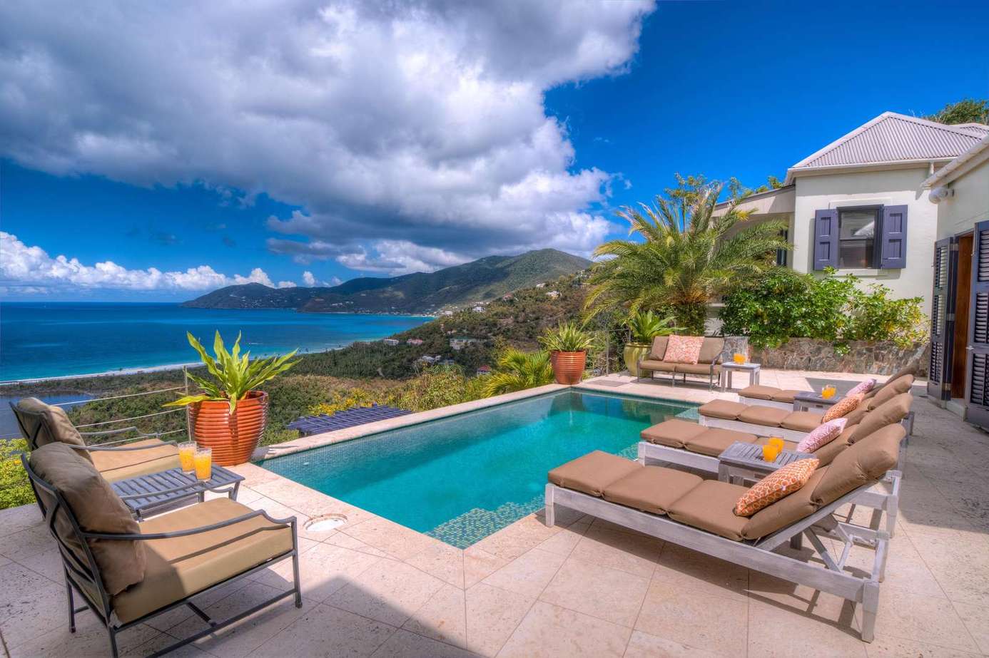 Oceanview poolside retreat with spacious lounge seating