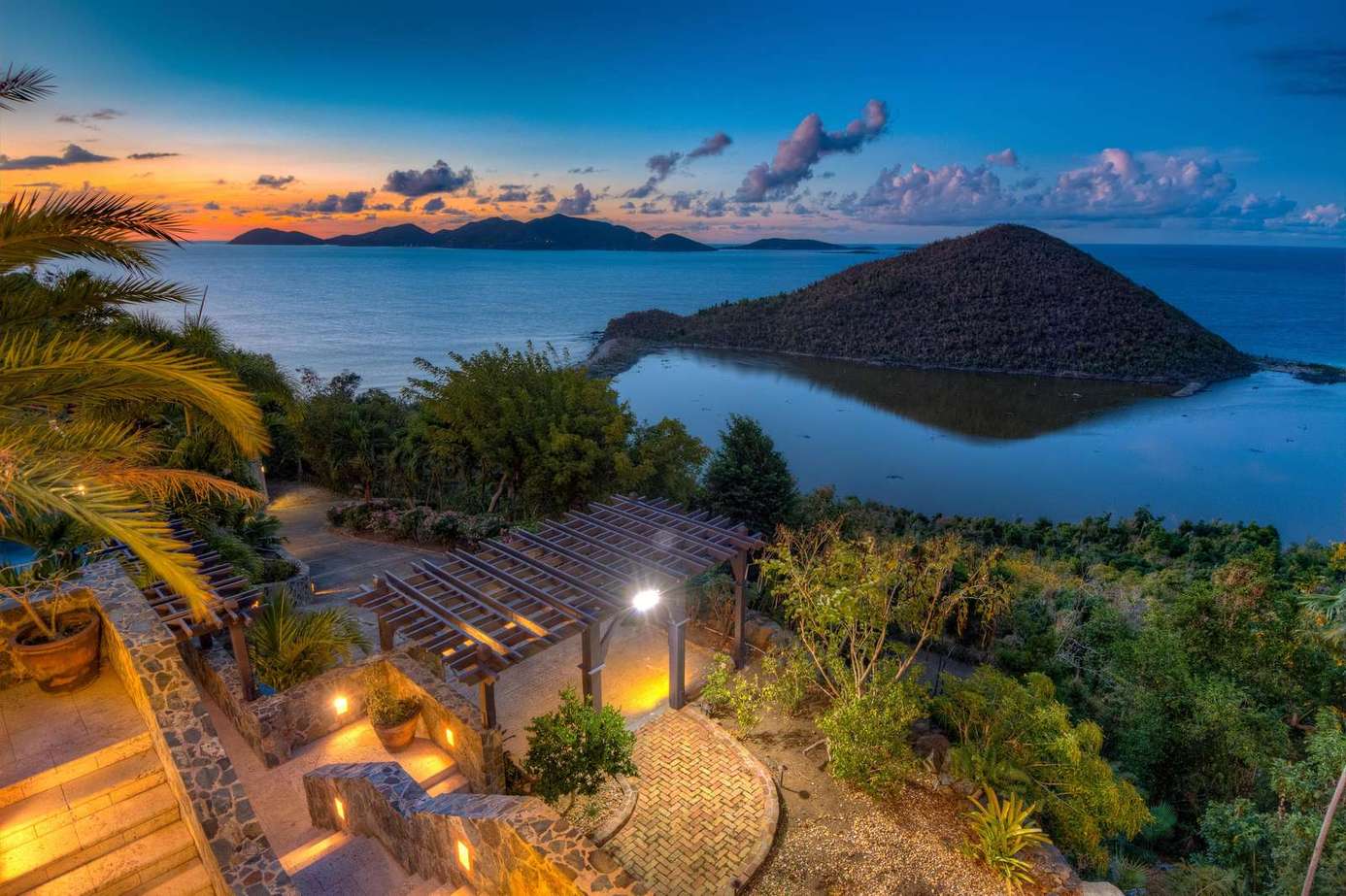 Sunset views from the cozy outdoor terrace retreat