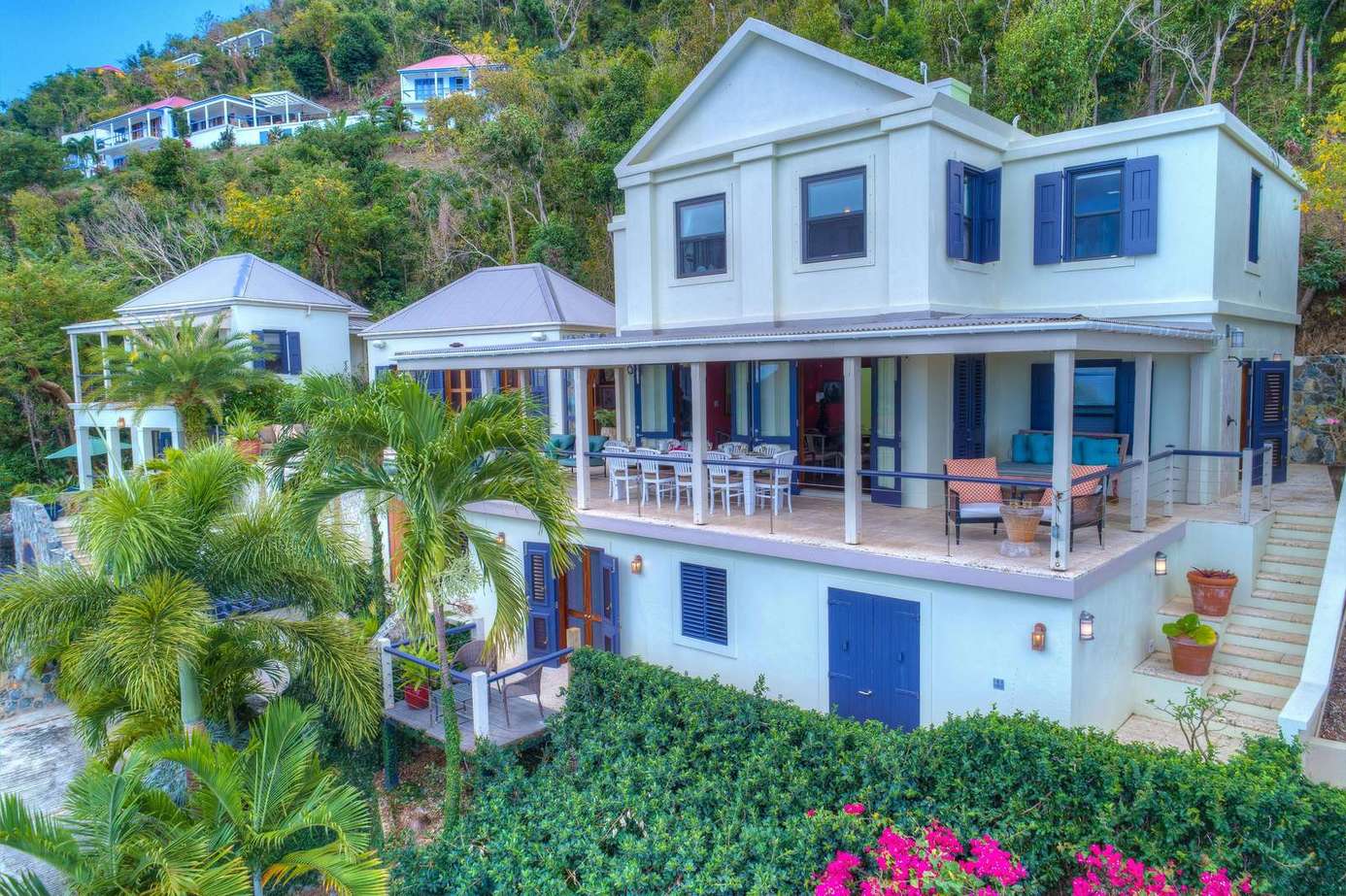 Spacious hillside retreat with expansive ocean-view deck