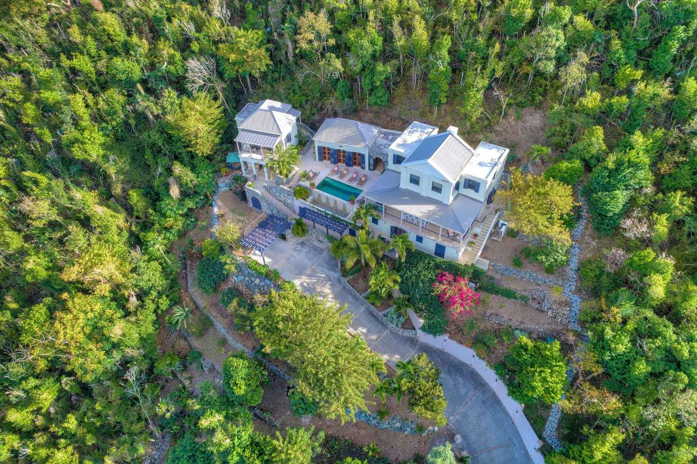 Secluded hillside retreat surrounded by lush greenery