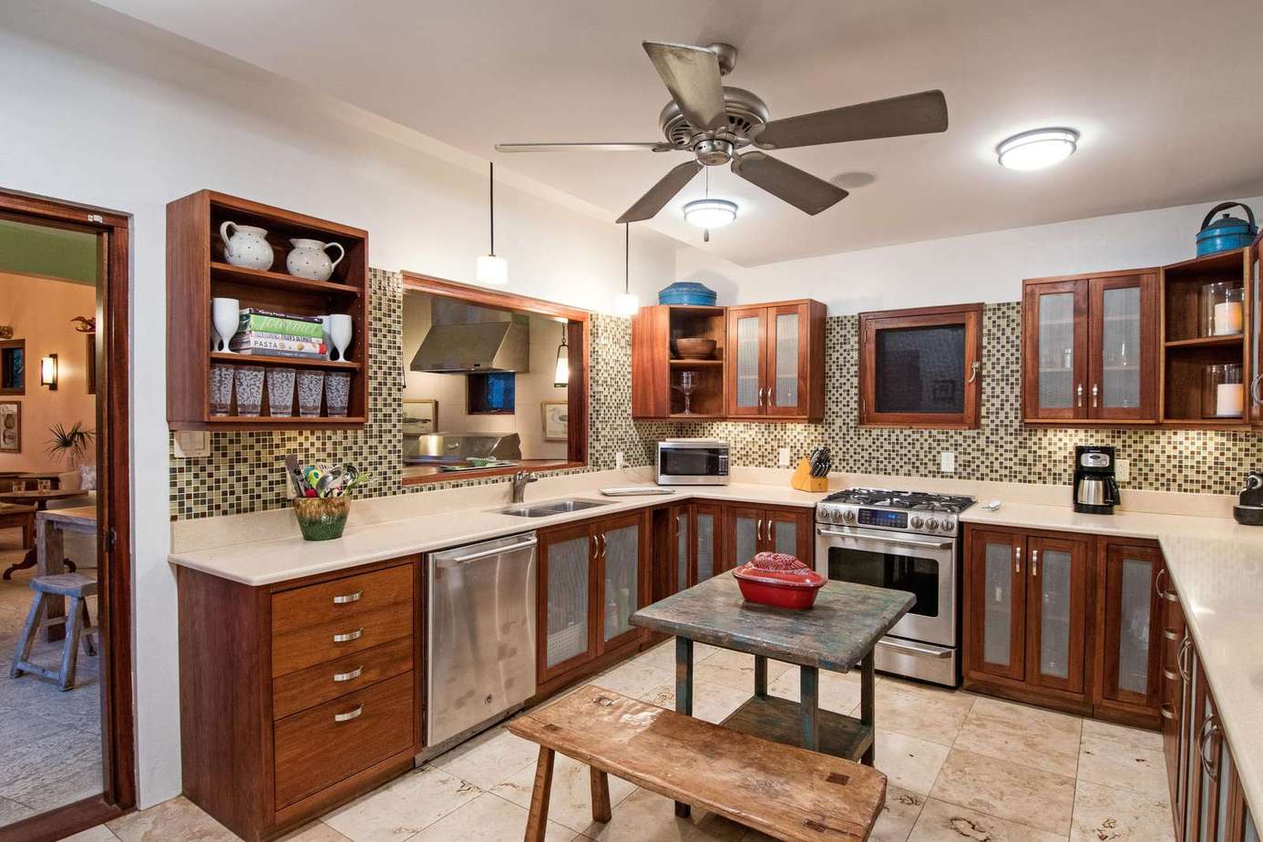 Spacious kitchen with rustic charm and modern amenities