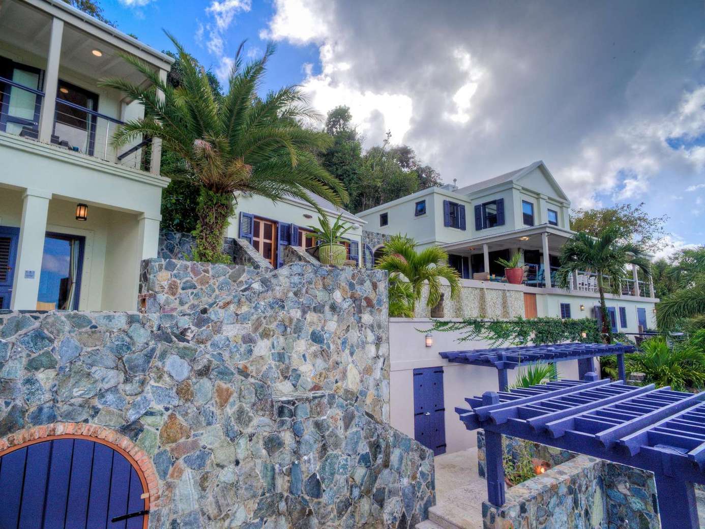 Spacious multi-level patio with stunning tropical views