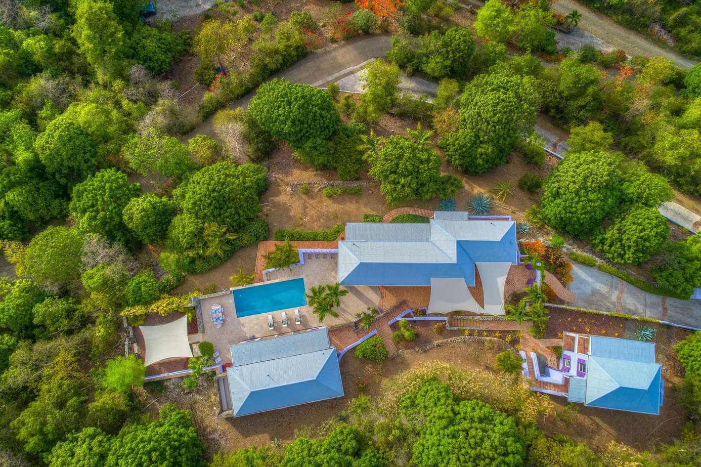 Secluded hillside retreat with private pool and lush views