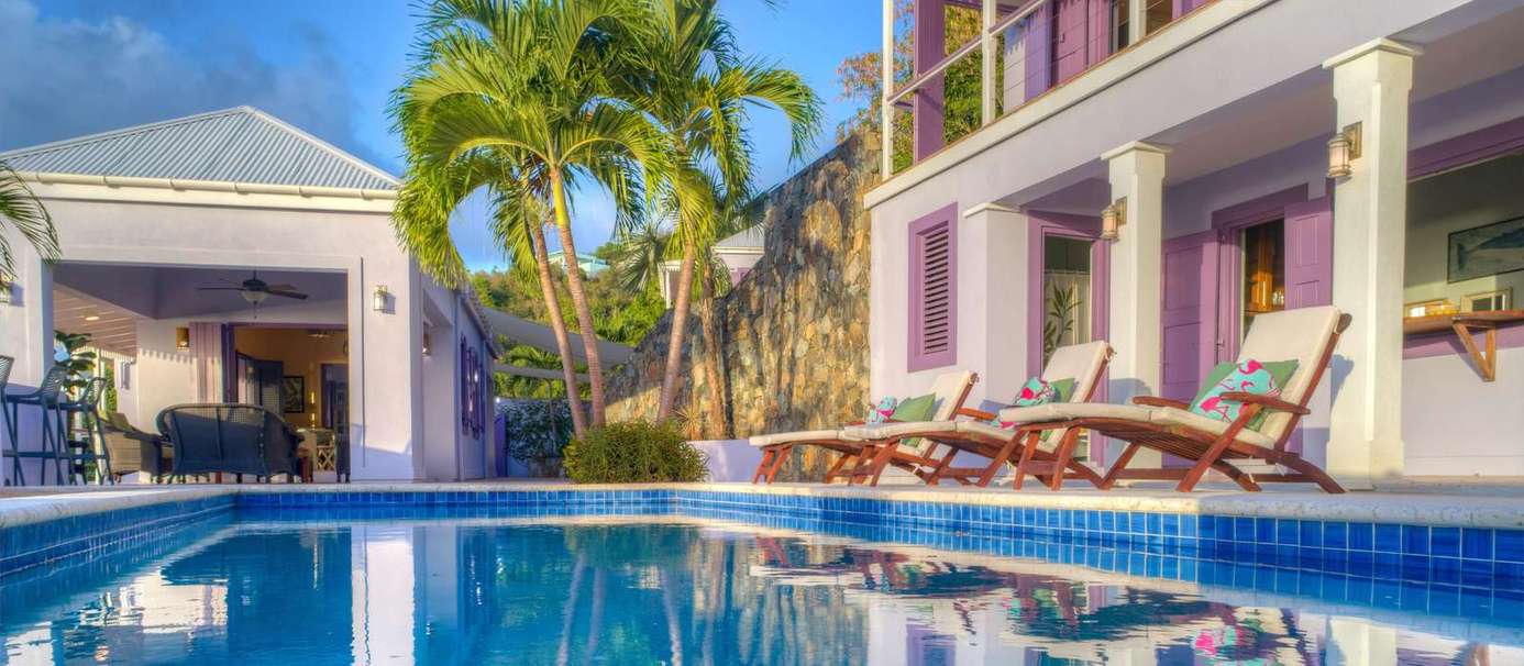Private poolside retreat with lush tropical surroundings